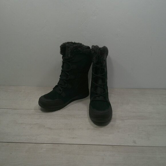 Columbia Ice Maiden II Black Quilted Waterproof Lace up Snow Winter Boots SZ 8 - Picture 4 of 12